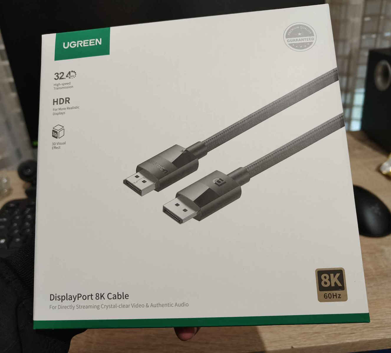 Ugreen Cable DisplayPort male - DisplayPort male 3m Μαύρο (80393)