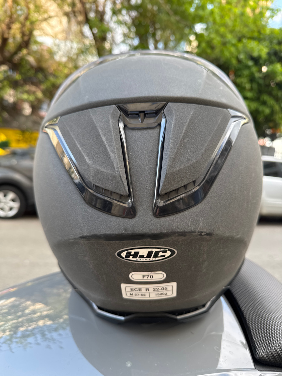 HJC F70 Semi Flat Stone Grey Motorradhelm Vollgesicht ECE 22.05 Gewicht 1450gr mit Sunvisor