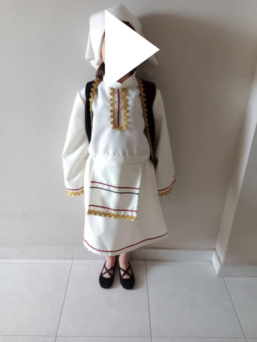Παραδοσιακή Παιδική Φορεσιά Σουλιώτισσα με Μαντήλι
