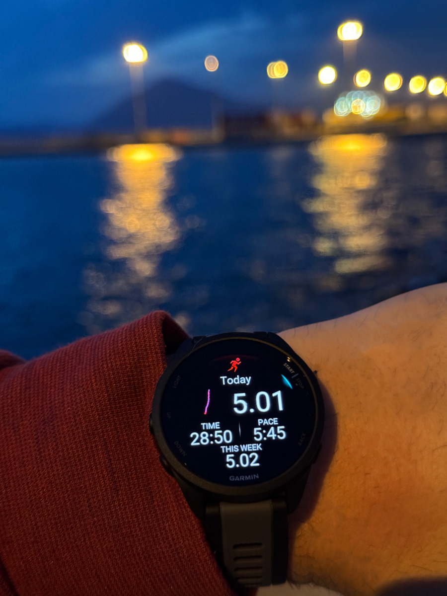 Garmin Forerunner 165 43mm Αδιάβροχο Smartwatch με Παλμογράφο (Mist Gray/Whitestone)