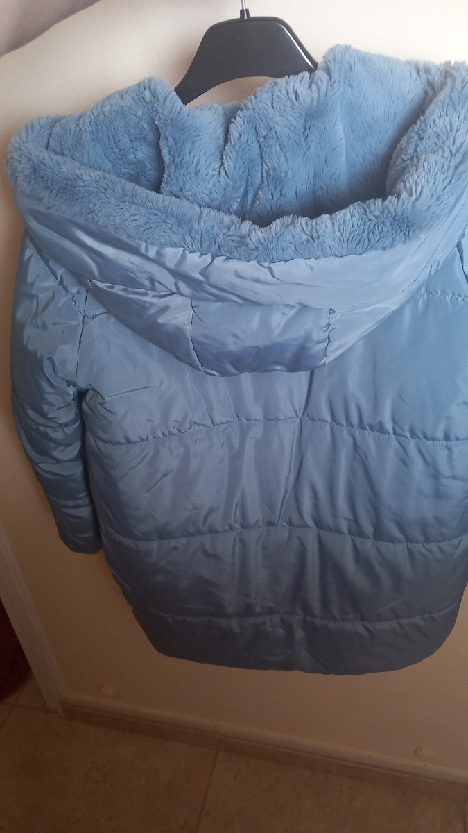 Ecofriends Kids Quilted Short Coat with Hood Light Blue
