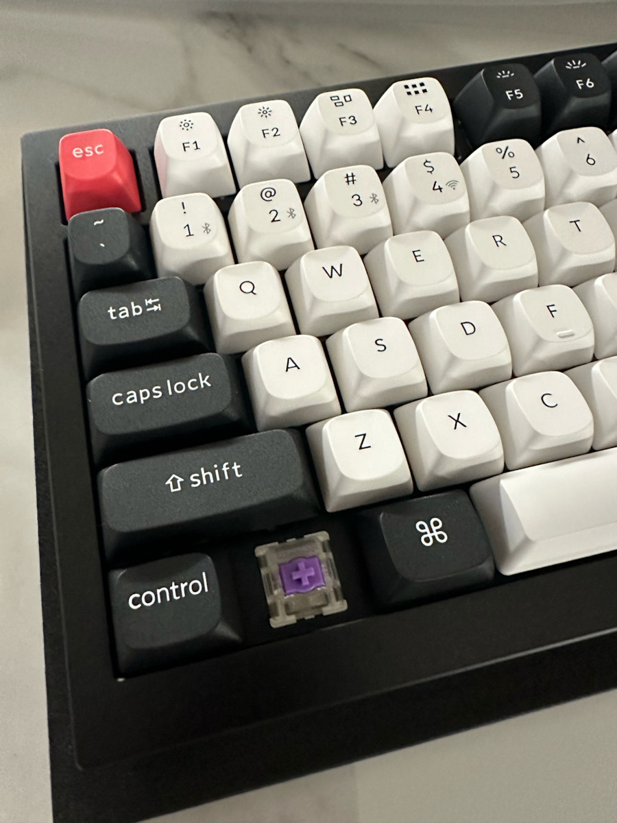Keychron Q1H-M1 HE QMK Q1H-M1 Wireless Gaming Mechanical Keyboard 75% with Gateron Double-Rail Magnetic Purple Switches and RGB Lighting (English US) Carbon Black