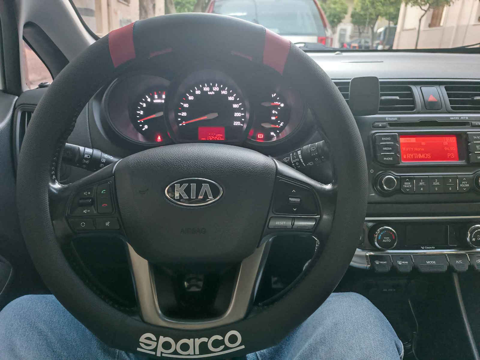 Sparco Car Steering Wheel Cover with Diameter 36-37cm made of Leatherette Blue
