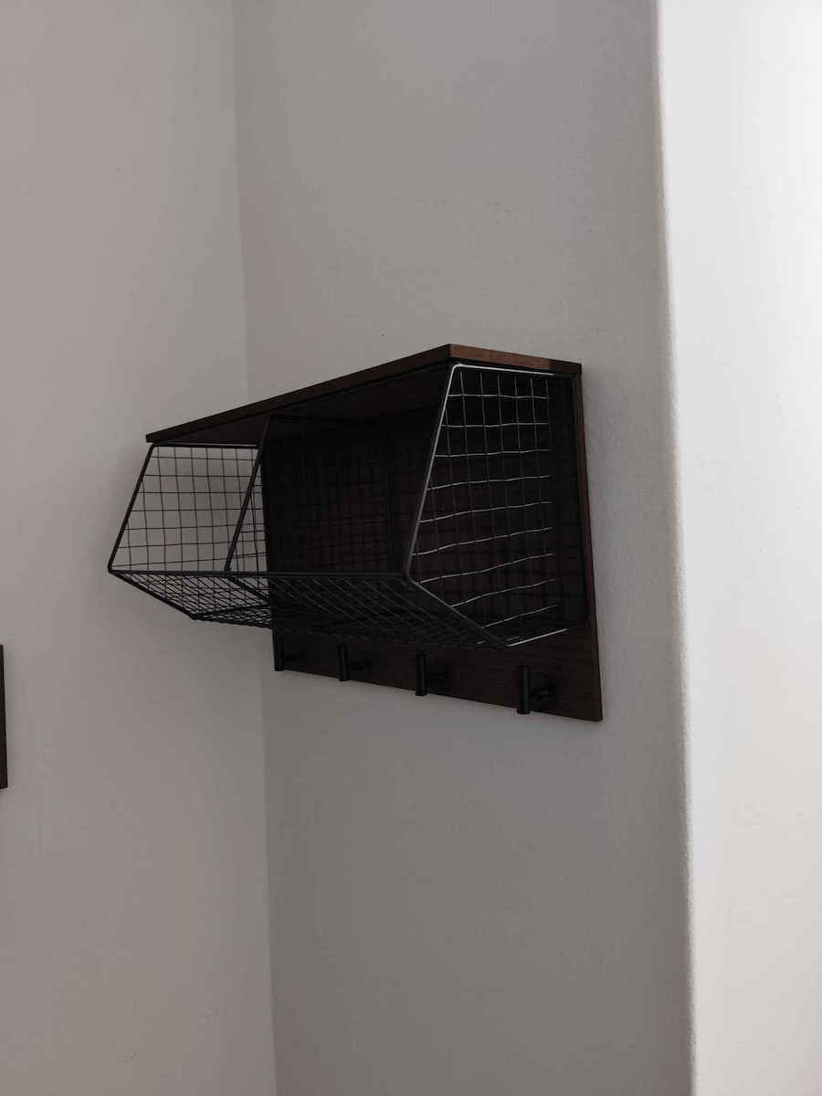 Agățători De Perete A-s Caf Din Lemn Cu 4 Compartimente Albastre 42x26x19cm