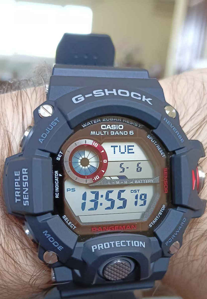 Casio G-shock Digital Men's Watch 53mm Solar with Black Rubber Strap