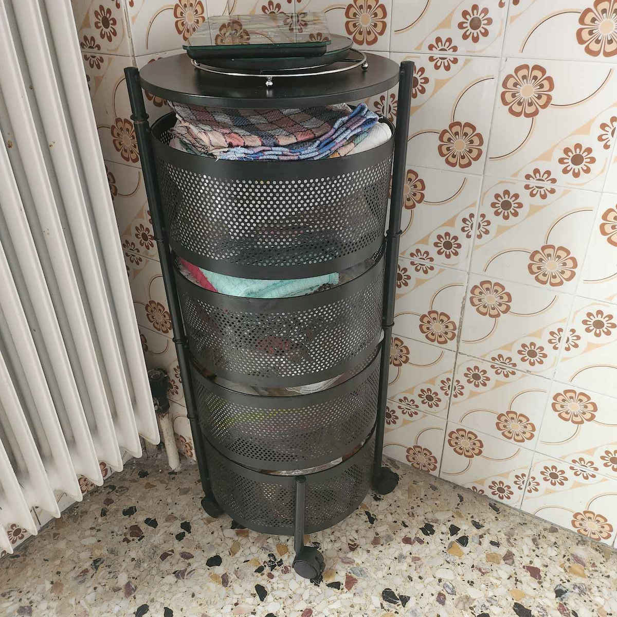 Keskor Metal Kitchen Trolley 4 Tiers Black 30x30x76cm