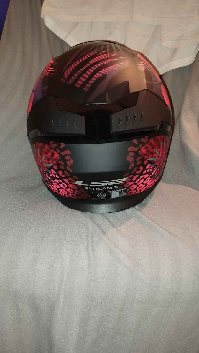 LS2 Stream II FF808 Drako Gloss Black/Red Motorcycle Helmet Full Face ECE 22.06 1550gr with Sunvisor