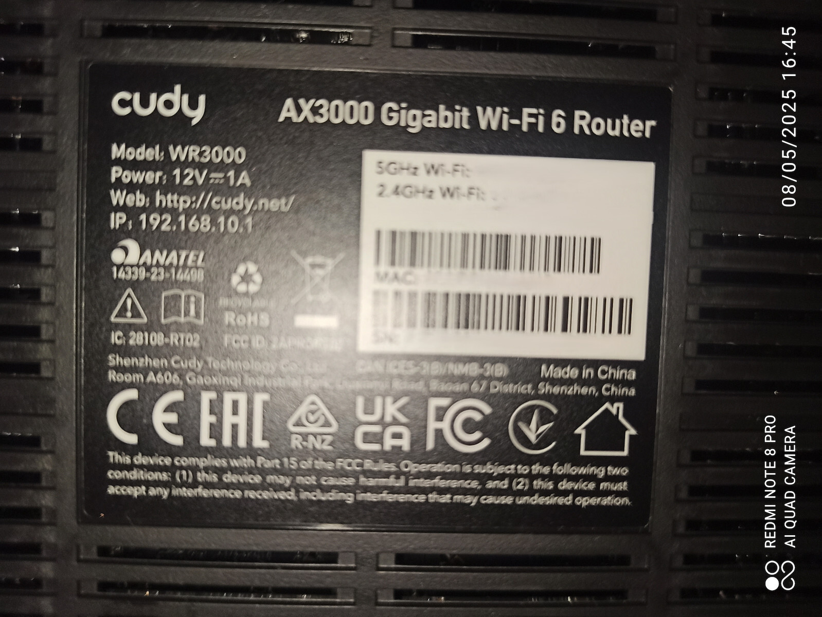 Cudy WR3000 v1 Ασύρματο Router Wi‑Fi 6 με 3 Θύρες Gigabit