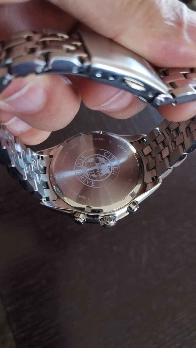 Citizen Ανδρικό Ρολόι 42mm Χρονογράφος Eco - Drive με Ασημί Μεταλλικό Μπρασελέ