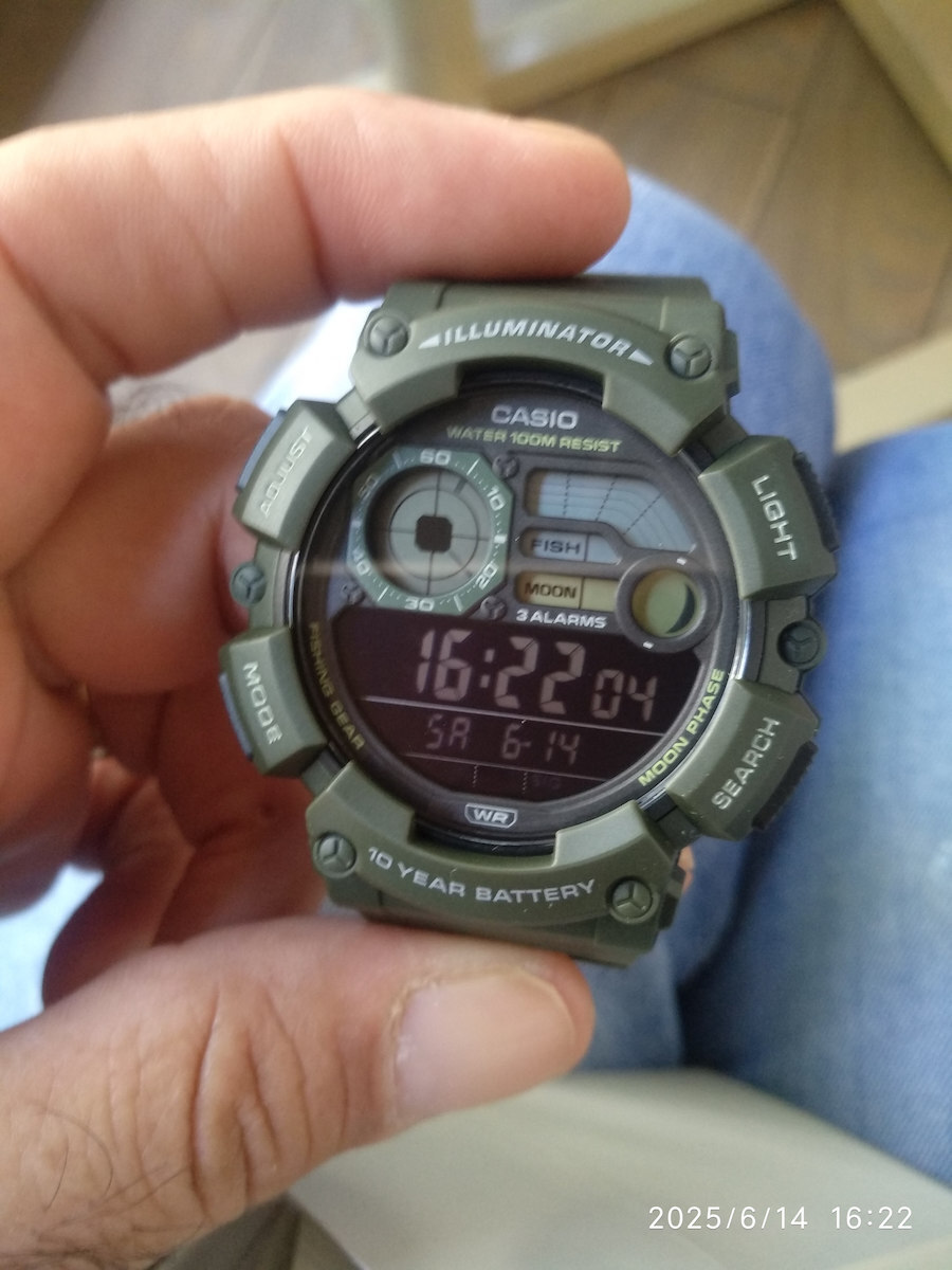 Casio Ceas Digital De Bărbați Cronograf Cu Baterie Cu Cureaua Din Cauciuc Neagră