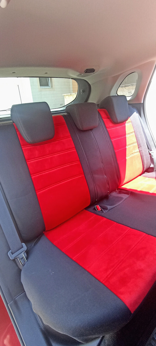 Otom Car Cover Set 11pcs Leatherette Comfortline Design Red / Black