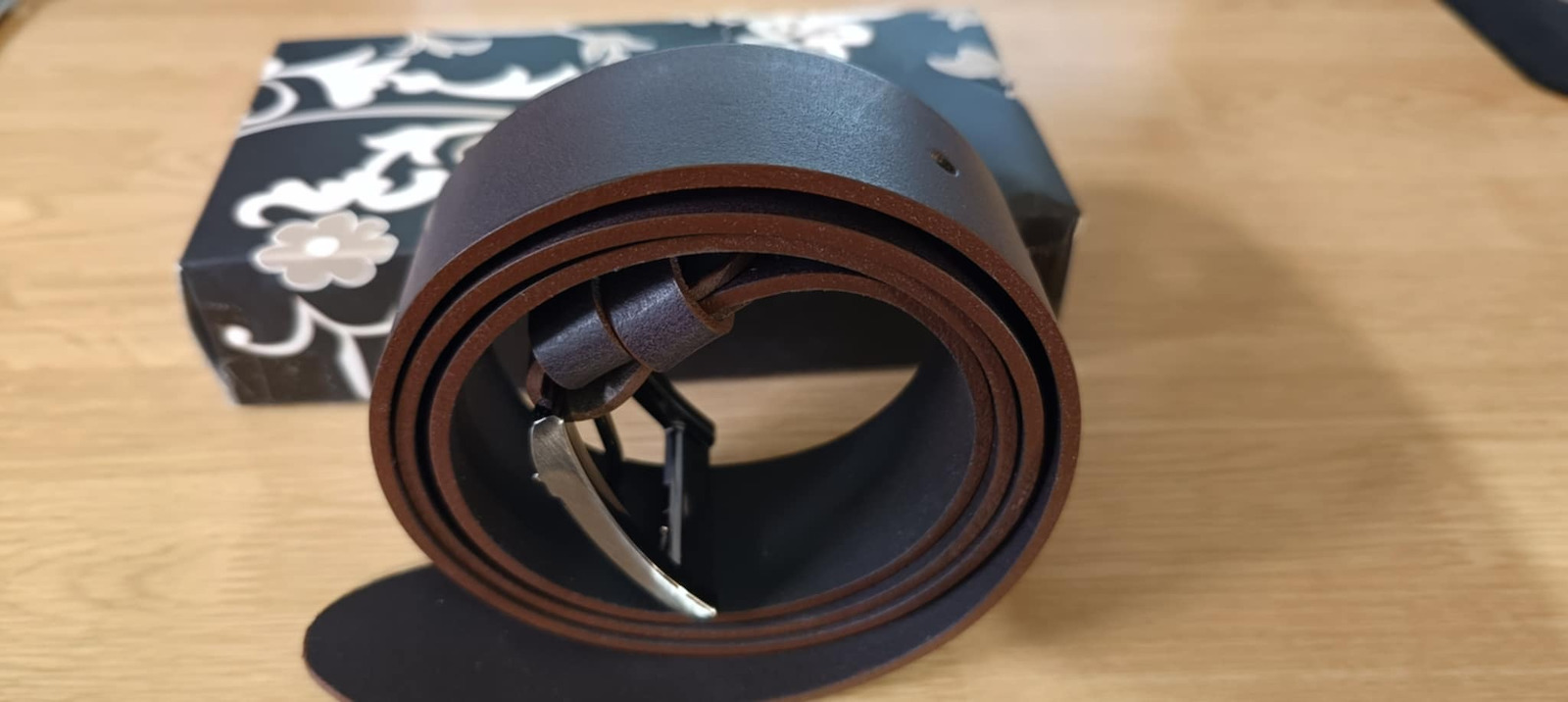 Wide Men's Belt Leather Brown