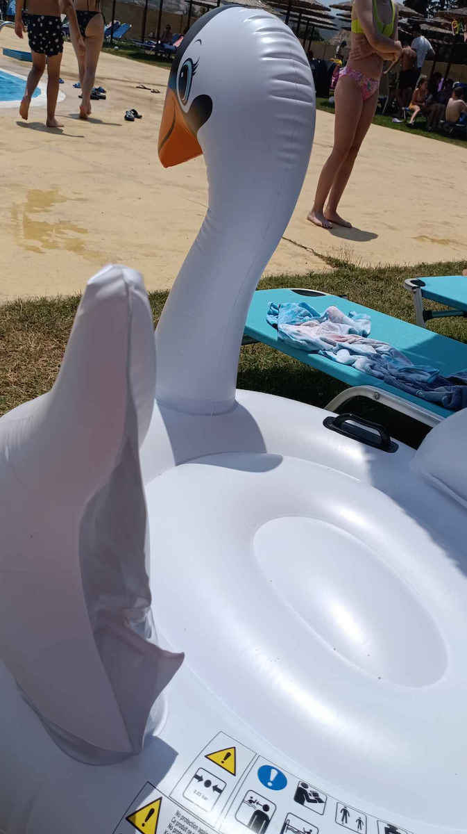Intex Swan Ride On Kid's Inflatable Pool Ride On Swan with Handles White 130x102cm