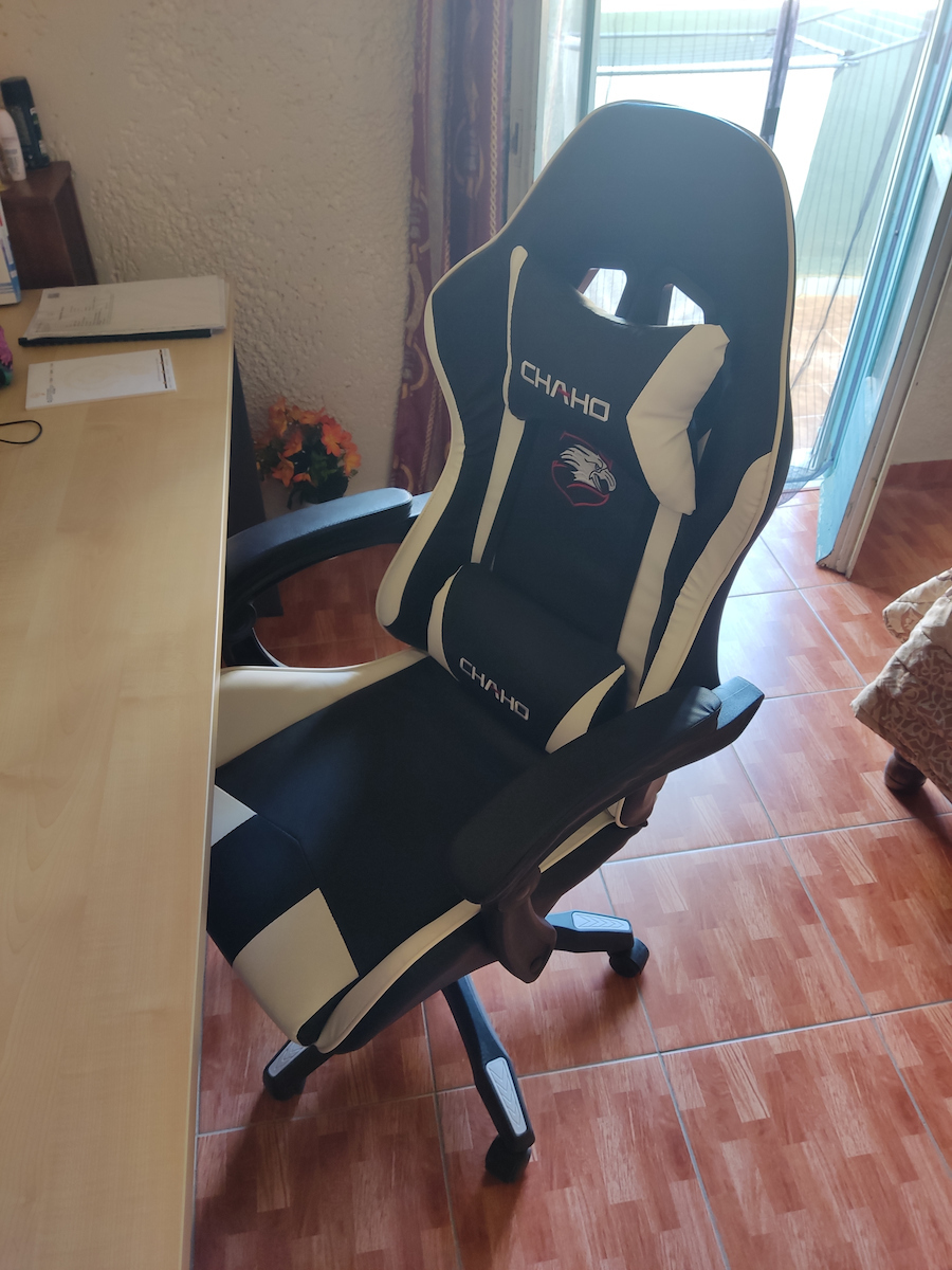 Homeone GMC Καρέκλα Gaming Δερματίνης με Υποπόδιο Λευκό / Ροζ