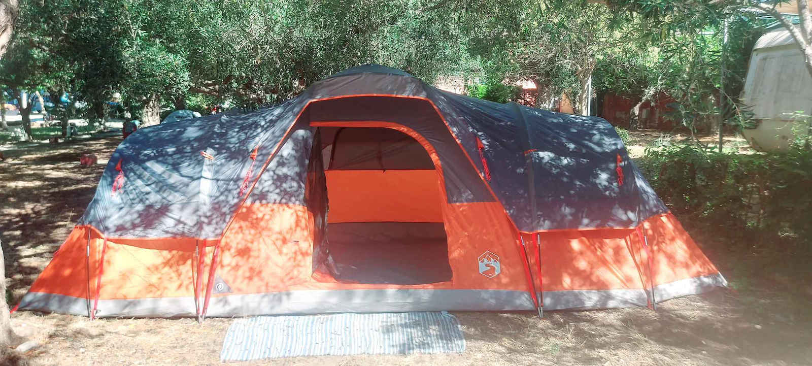 vidaXL Σκηνή Camping Τούνελ Πορτοκαλί για 11 Άτομα 560x292x190εκ.