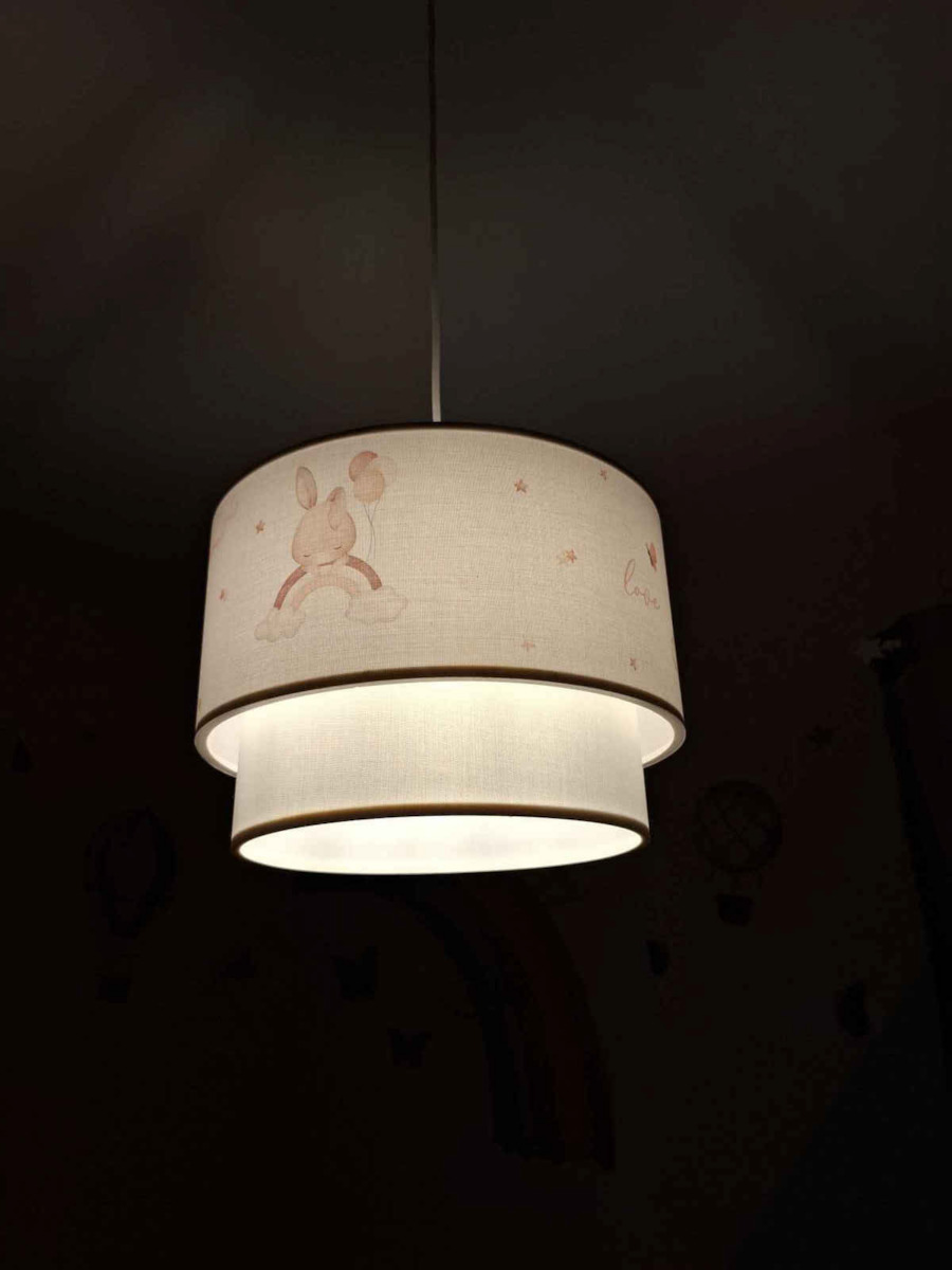 GloboStar Kids Fabric Single Ceiling Light E27 Moon White 30x70cm