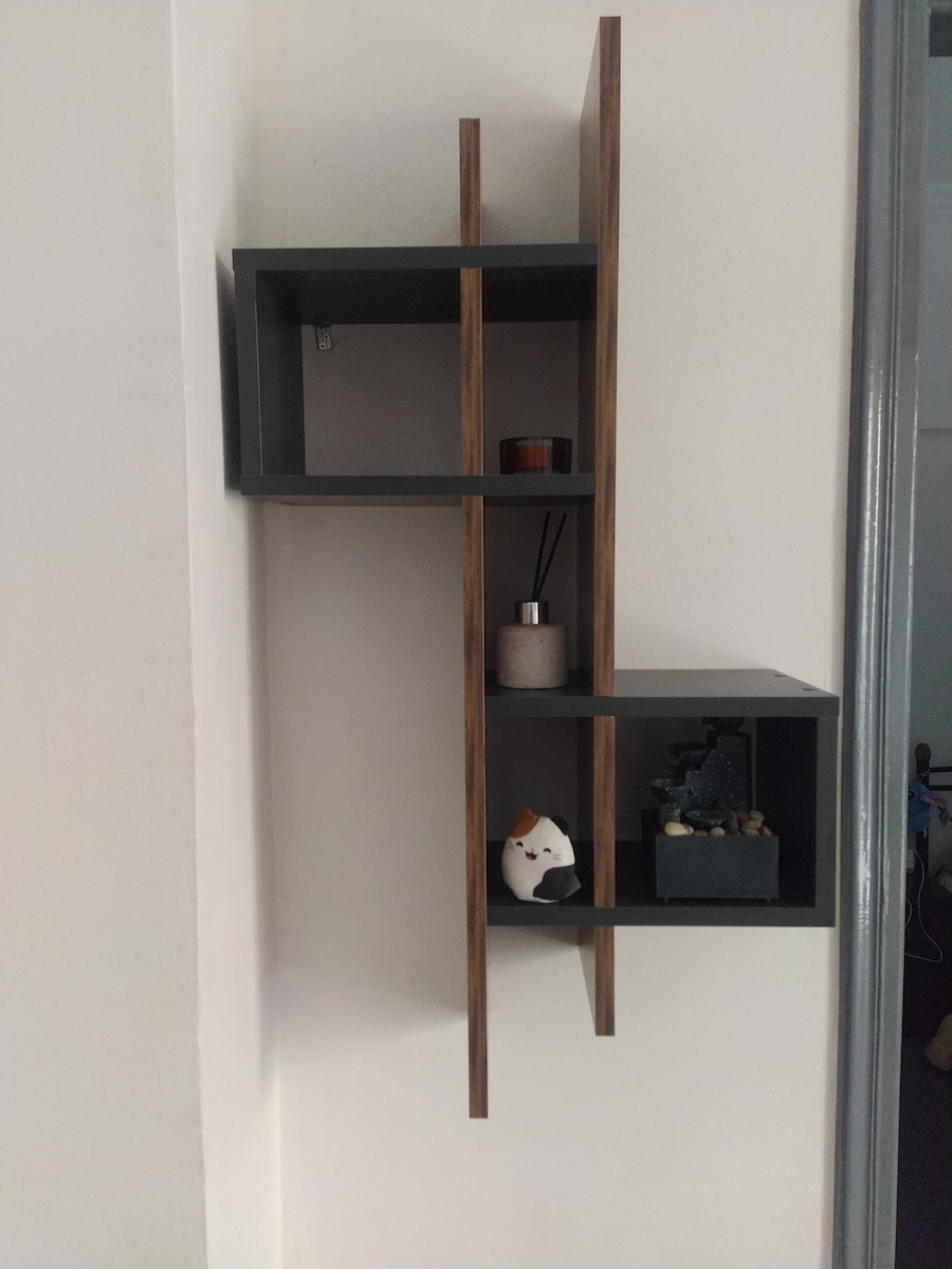 Shelf Wall Garel Oak-white 53.8x19.6x108cm