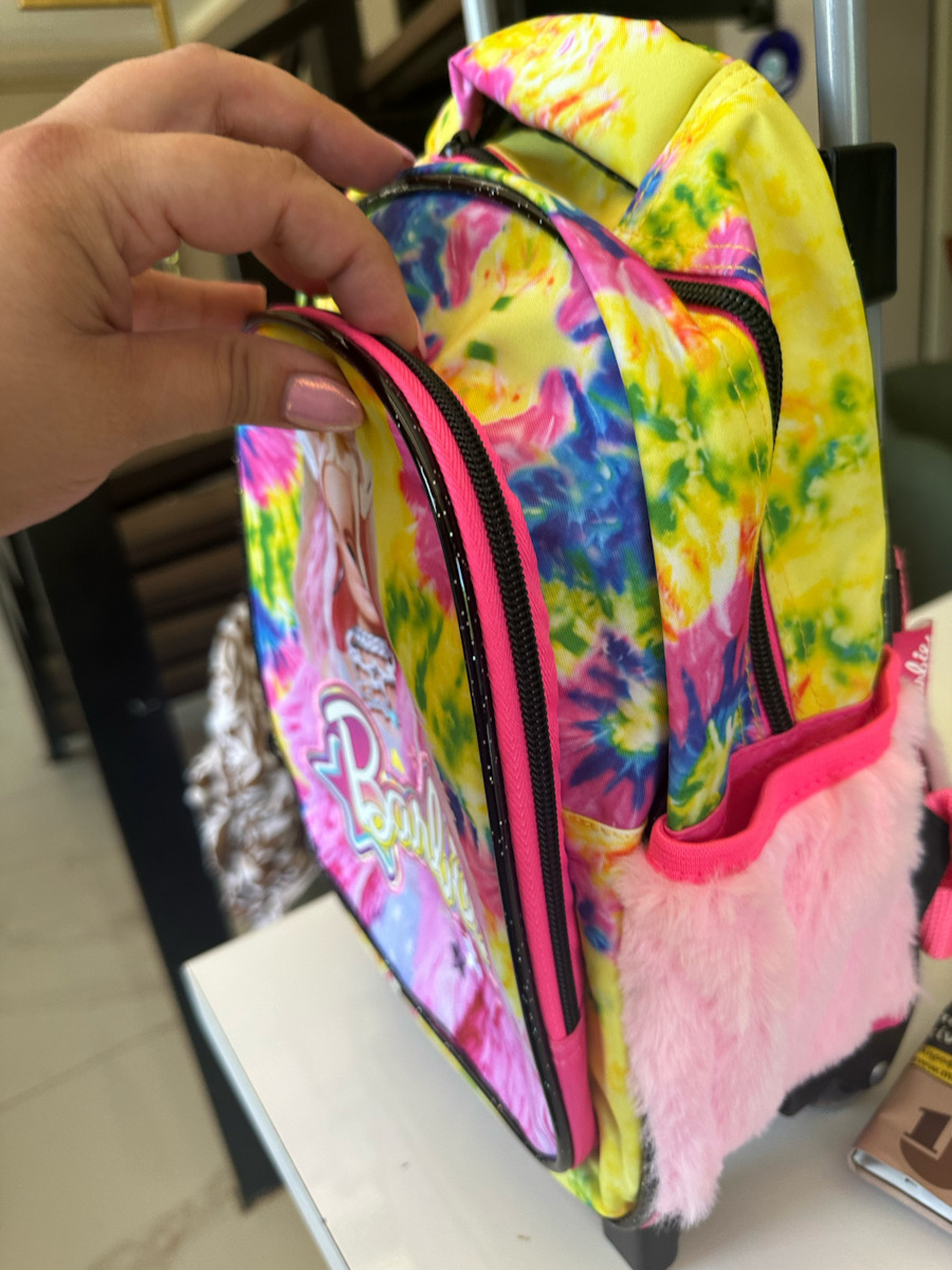 Gim Barbie Cutie Reveal School Bag Trolley Kindergarten Pink With Water Bottle Holder 12 Litre 2023