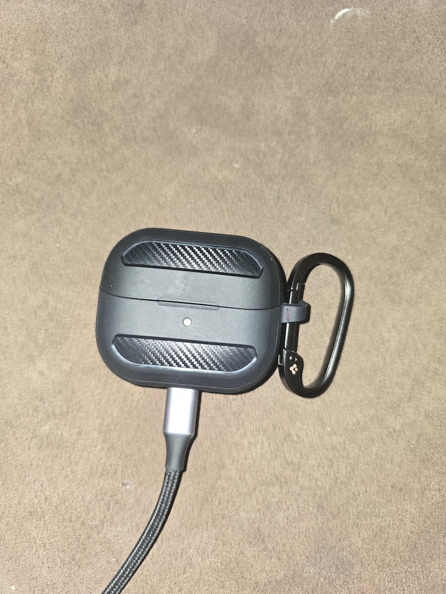 Spigen Rugged Armor Θήκη Σιλικόνης με Γάντζο σε Μαύρο χρώμα για Samsung Galaxy Buds 3 / 3 FE / 3 Pro