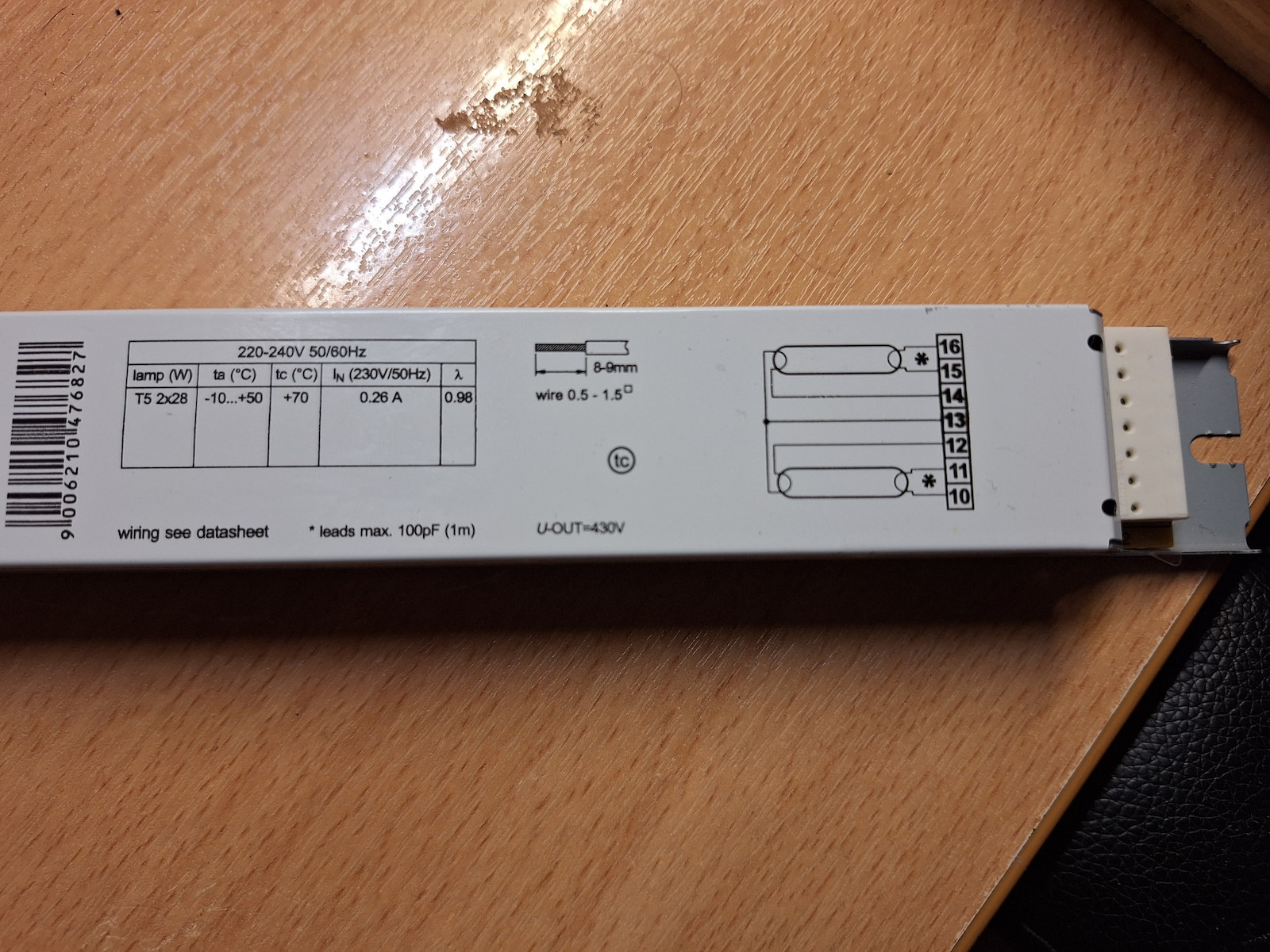 Elektronisches Vorschaltgerät Tridonic Pc Tec 2x28W 230V