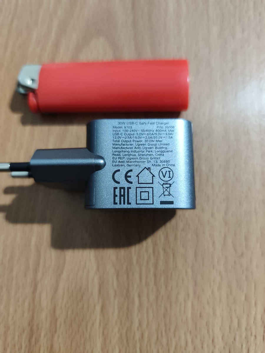 Ugreen Φορτιστής Χωρίς Καλώδιο GaN με Θύρα USB-C 30W Power Delivery / Quick Charge 3.0 Γκρι (Nexode Pro)