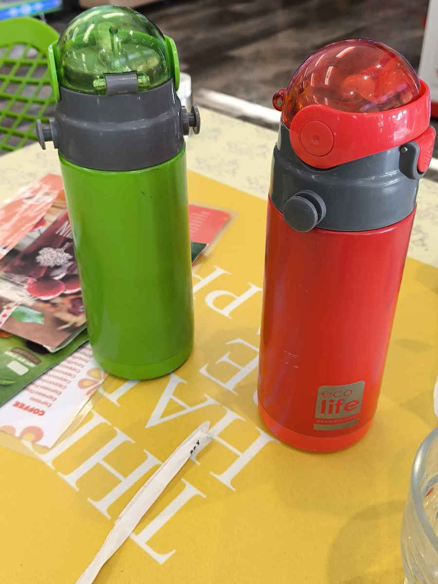Ecolife Kids Water Bottle Thermos Stainless Steel with Straw Lilac 400ml (Various Designs/Colours)