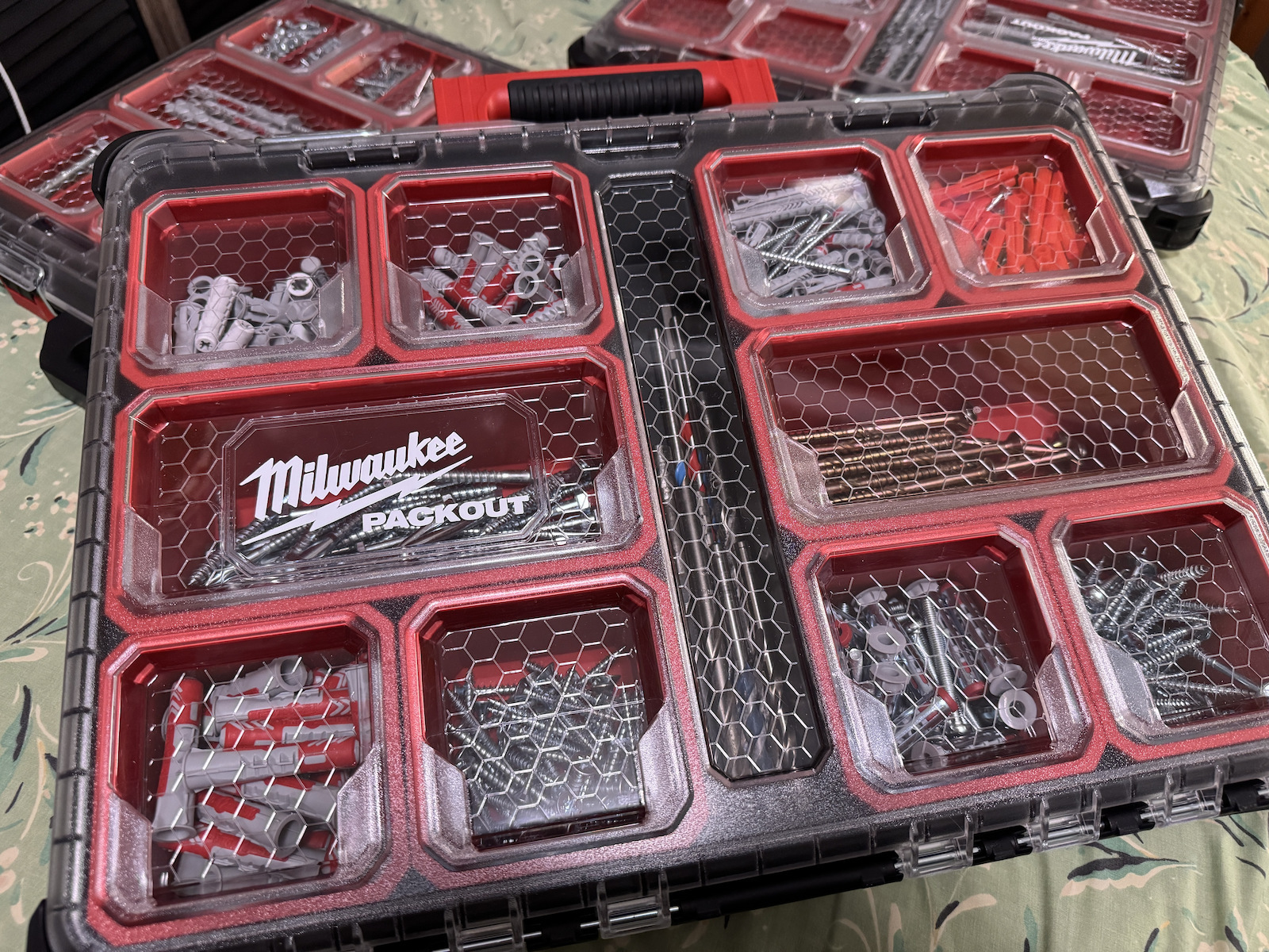 Milwaukee Packout Tool Compartment Organiser 10 Slot with Removable Box Black 50x38x11.7cm