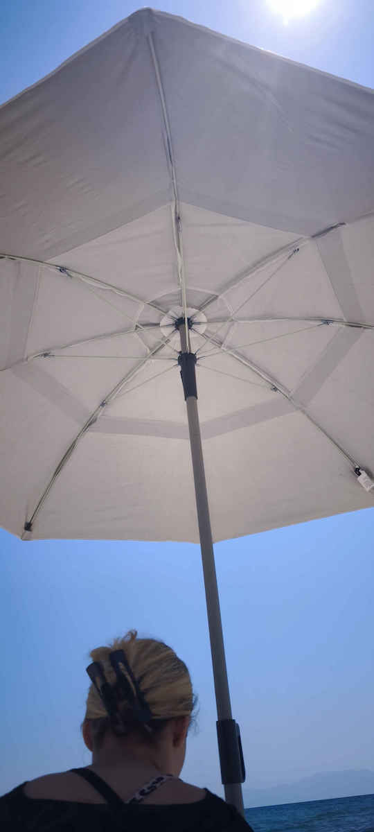 Solart Beach Umbrella Diameter 2m with UV Protection and Air Duct Beige