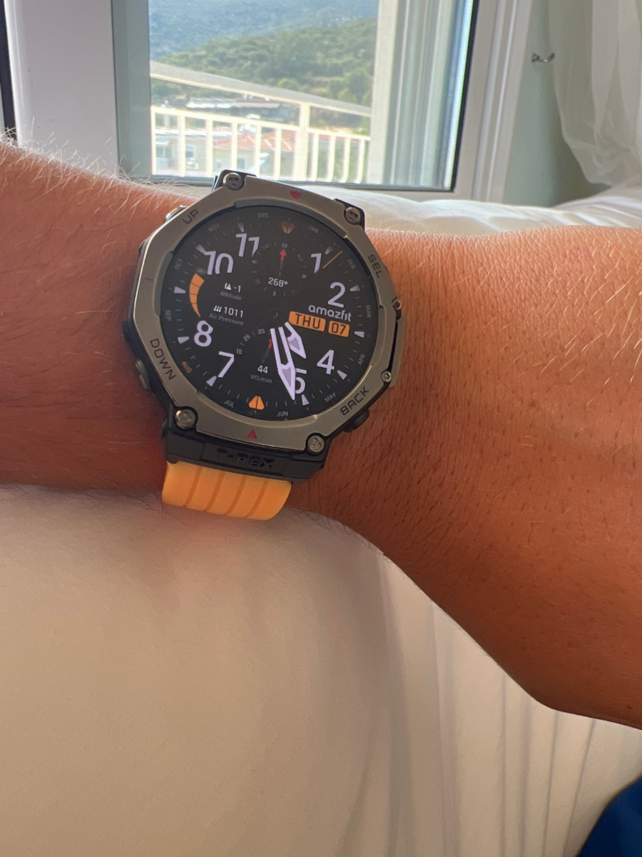 Amazfit T-Rex 3 Stainless Steel 48mm Αδιάβροχο Smartwatch με Παλμογράφο (Onyx)