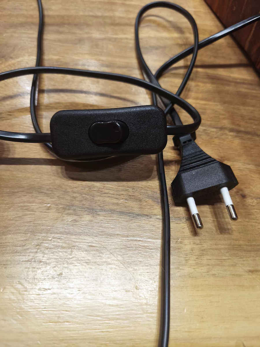Eurolamp Power Cord with Diameter 2x0.75mm² in Black Color 2m 5pcs