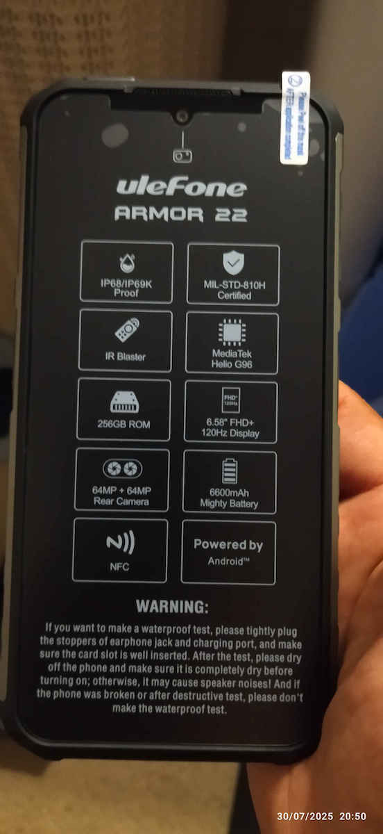 Ulefone Armor 22 Dual SIM (8/128GB) Ανθεκτικό Smartphone Μαύρο