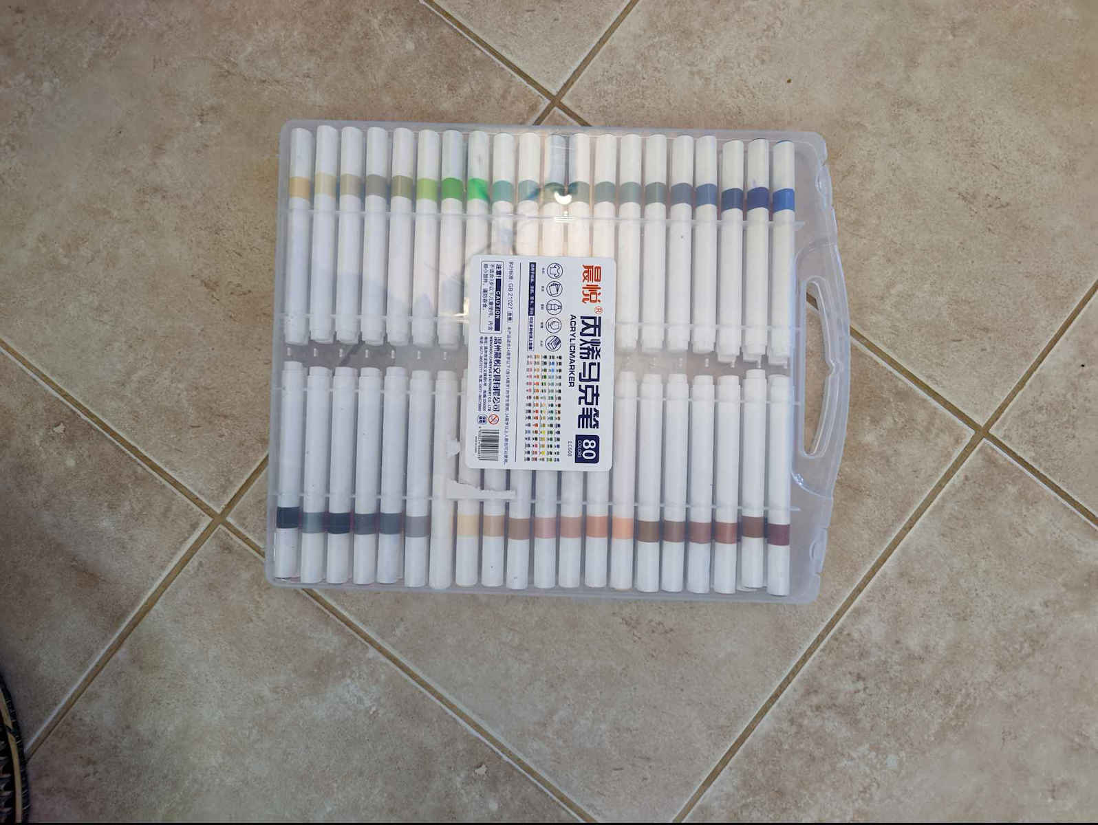 Acrylic Single-Sided Markers Set 80pcs Kh-03929