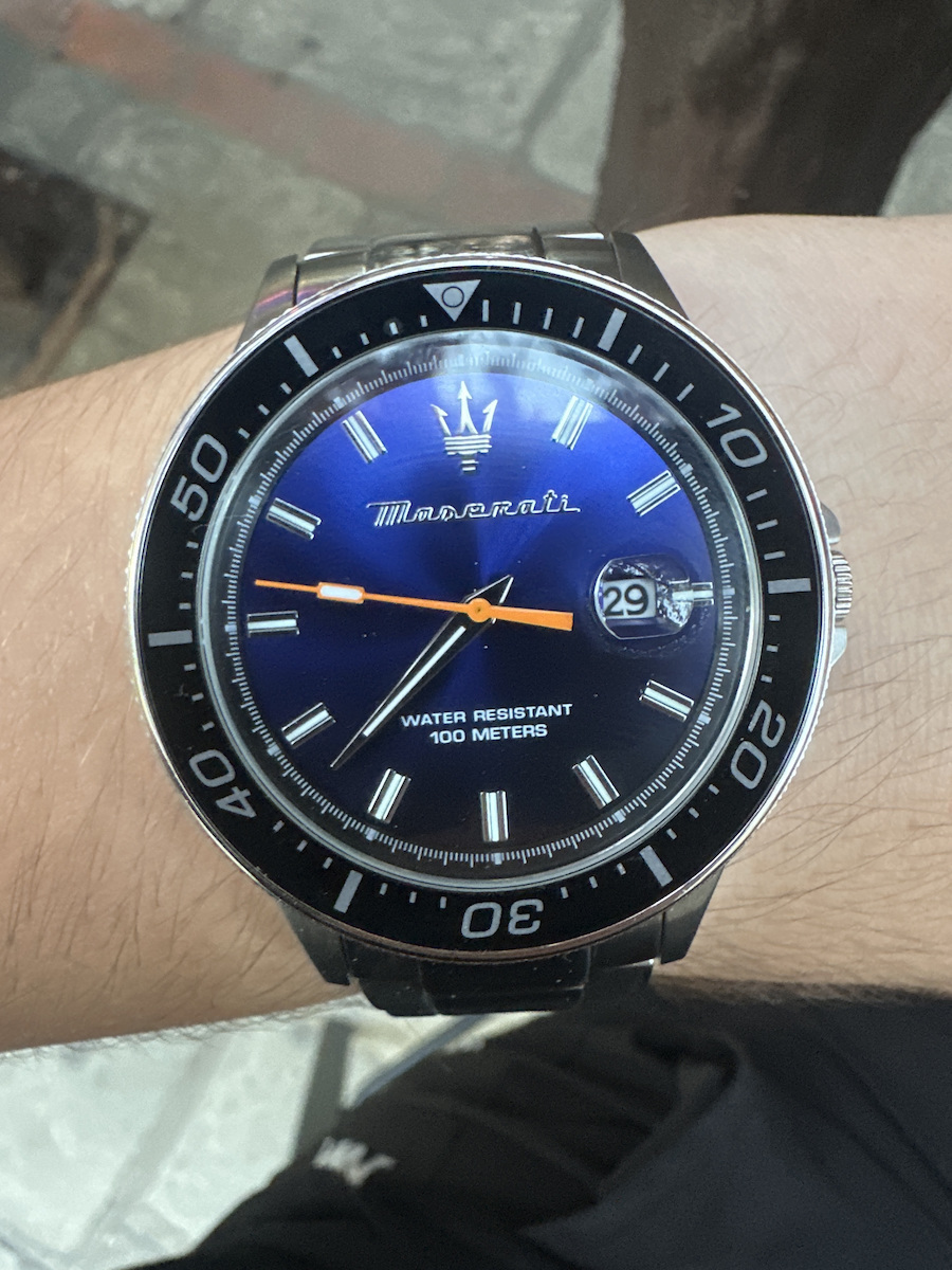 Maserati Sfida Ανδρικό Ρολόι 44mm Μπαταρίας με Ασημί Μεταλλικό Μπρασελέ