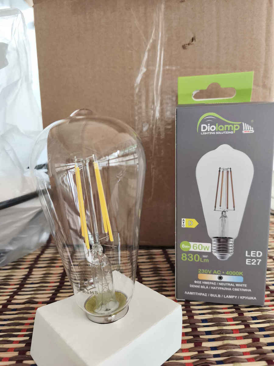 Diolamp Λάμπα LED 6W 143mm για Ντουί E27 και Σχήμα ST64 Φυσικό Λευκό 830lm