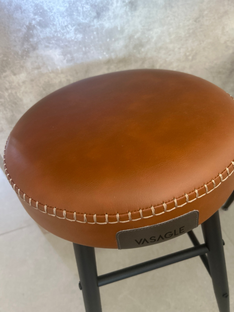 Stool Bar Leather Echo Caramel Brown 2pcs 49.5x49.5x63cm