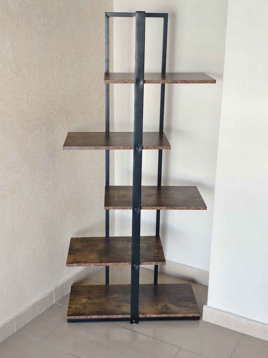 Bibliotecă Omni Black / Walnut 80x34x151cm