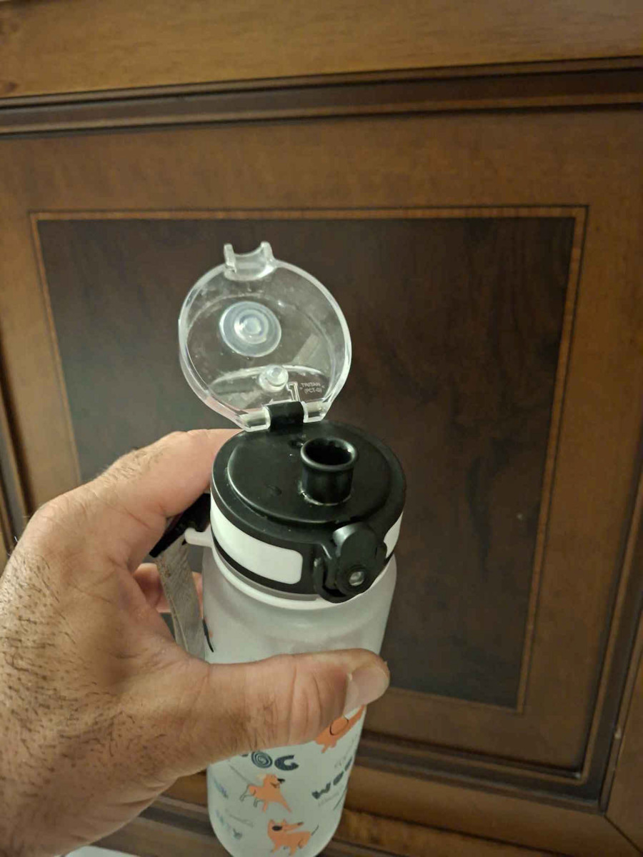 AlpinPro Kids Water Bottle Butterfly Plastic Non Spill Rasberry