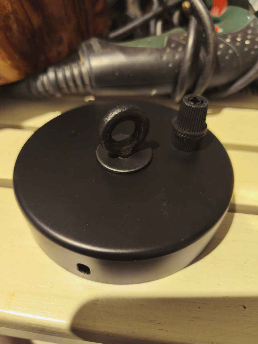 Adeleq Ceiling Rose for Lighting Fixtures made of Aluminum Black Black 030-16621