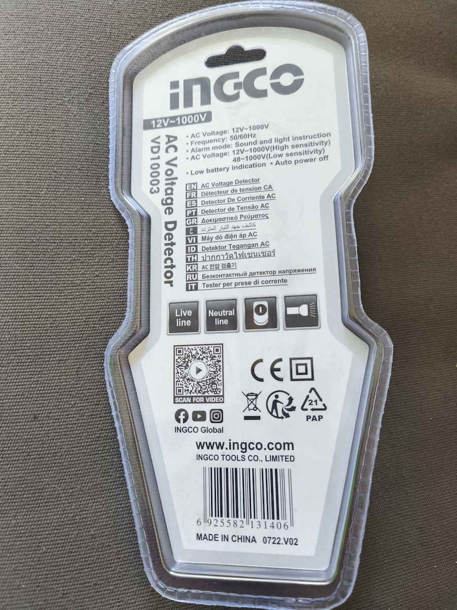 Ingco Detector de Tensiune VD10003 AC cu Interval de Măsurare 12 - 1000V
