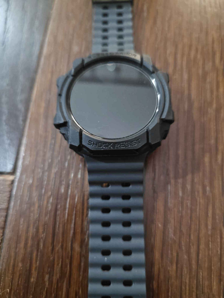 Spigen Rugged Armor Silicone Case in Black color for Samsung Galaxy Watch Ultra (47 mm)