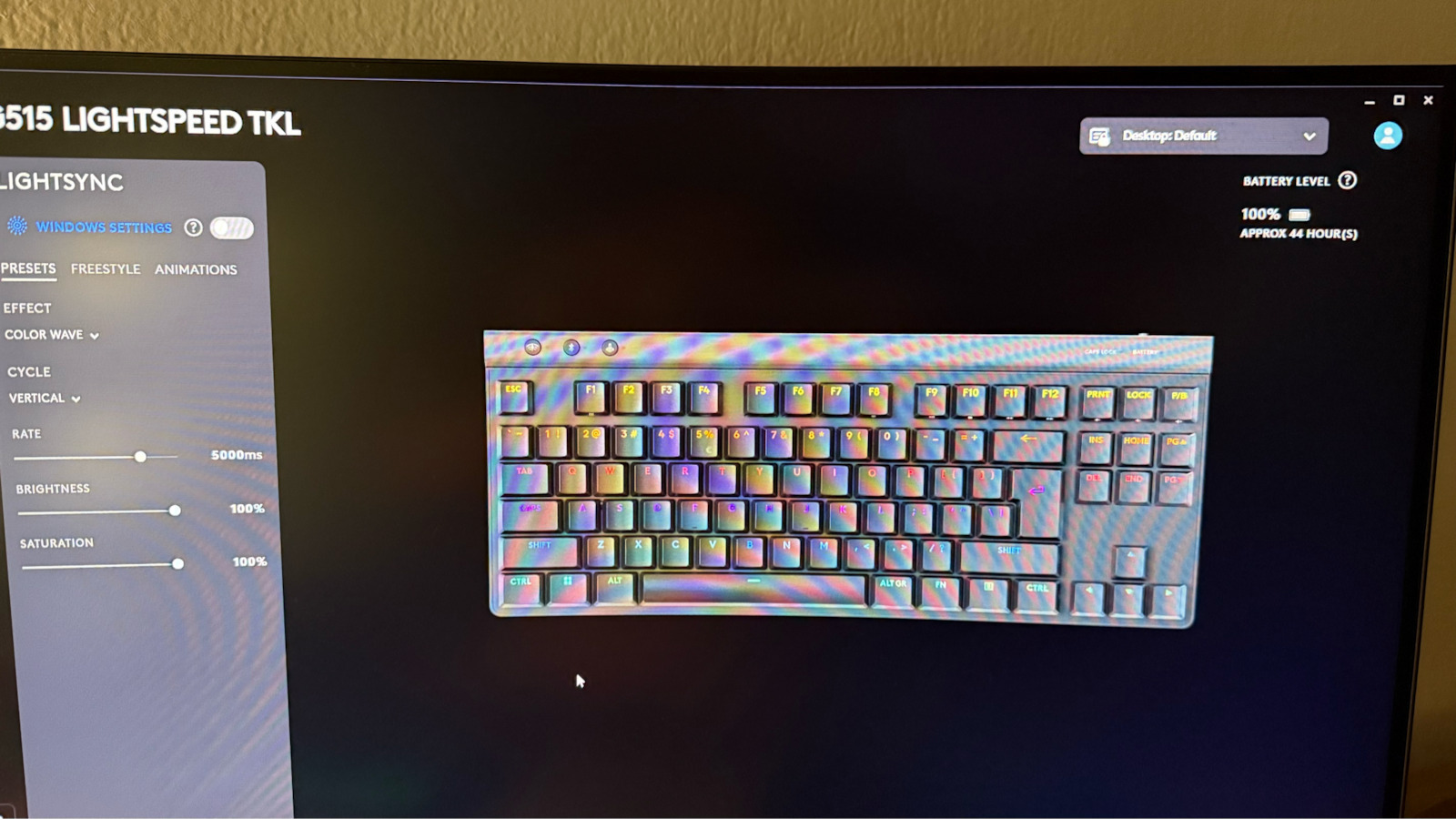 Logitech G515 Lightspeed Wireless Gaming Mechanical Keyboard Tenkeyless with GL Tactile switches and RGB lighting (English US)