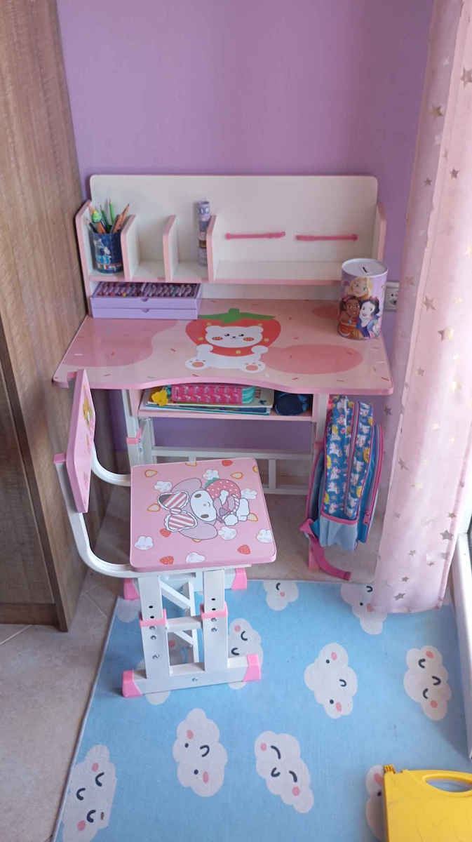 Kids Desk made of Melamine White-Light Blue 70x45x75cm