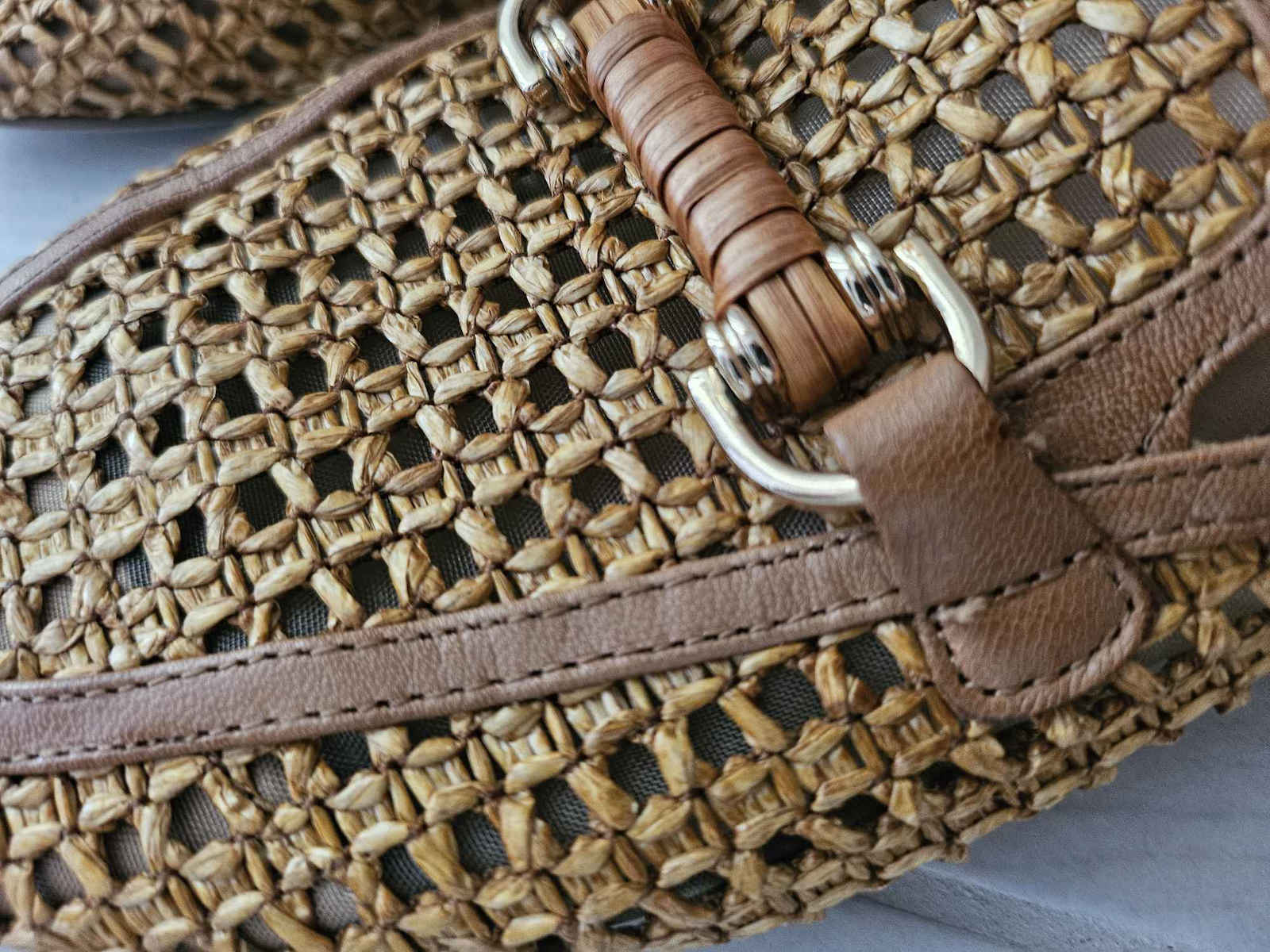 Flat Leather Mules in Tabac Brown Color