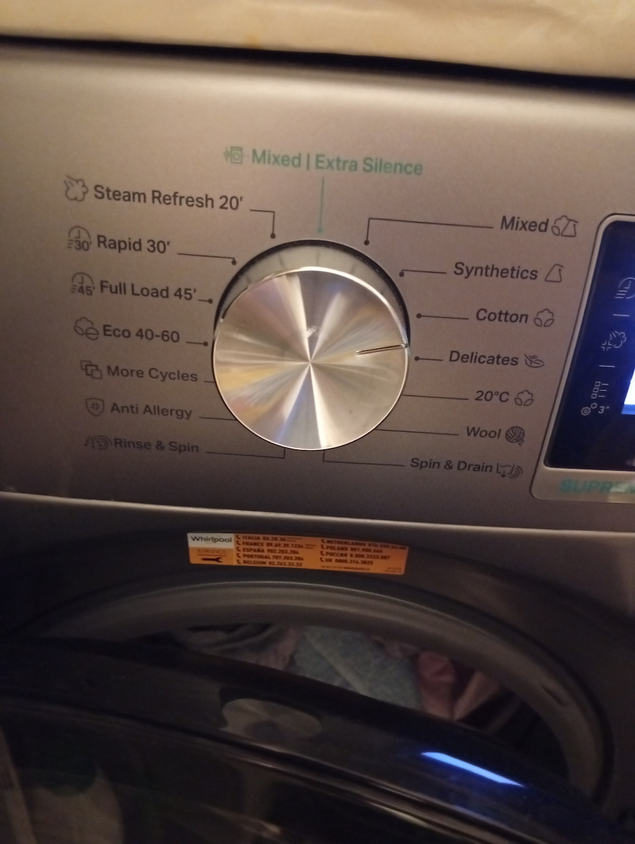 Whirlpool Πλυντήριο Ρούχων 9kg με Τεχνολογία Ατμού 1400 Στροφών ZENtechnology Γκρι W6 W945SB EE
