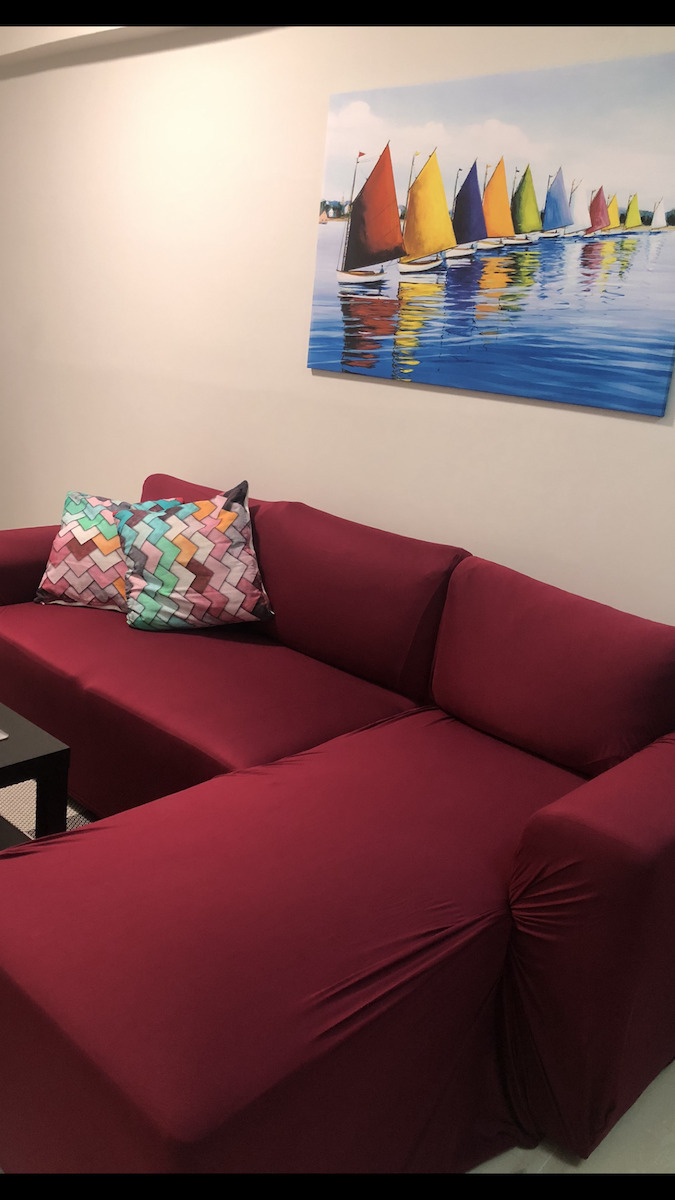 Elastic Cover for Corner Sofa Bordeaux 1pcs