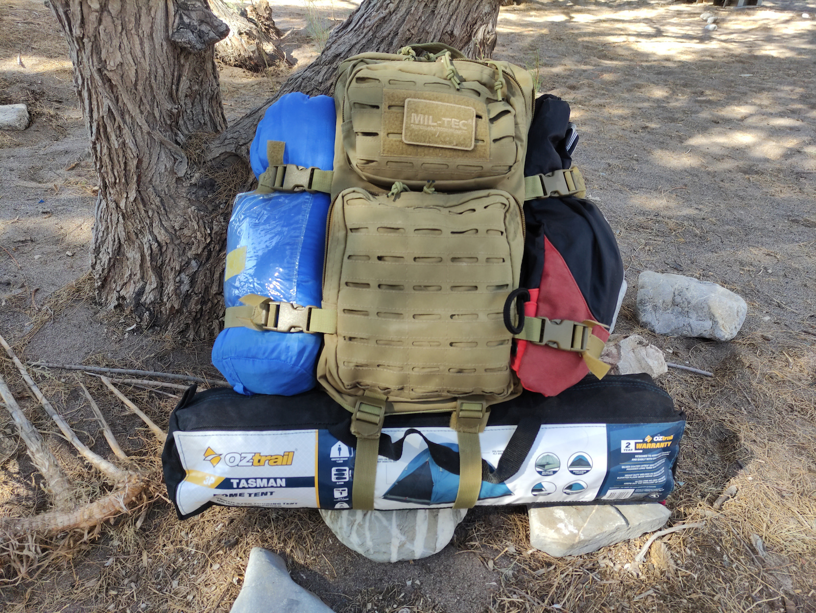 Mil-Tec Military Backpack Backpack made of Polyester Coyote 36lt
