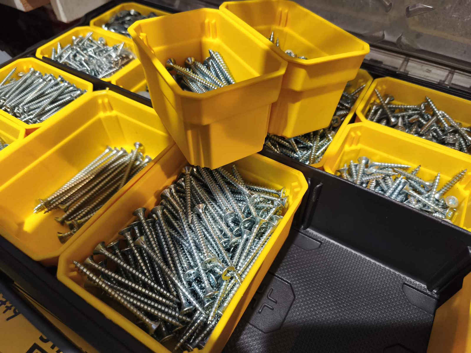 Stanley FatMax Pro Tool Compartment Organiser 14 Slot with Removable Box Yellow 43.2x26.7x6.4cm