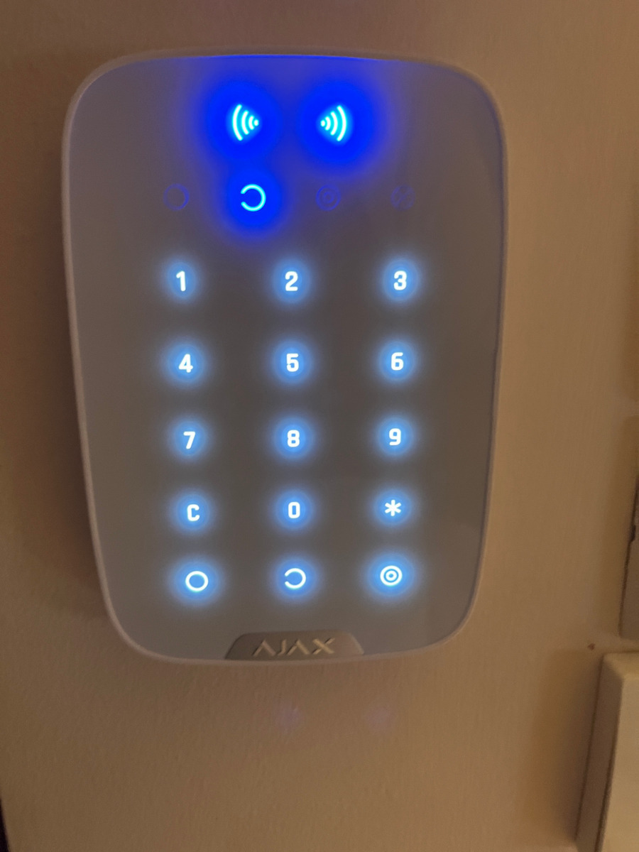 Ajax Systems KeyPad Plus Wireless Security Access-Control Keypad Touch Black 26077.83.BL1