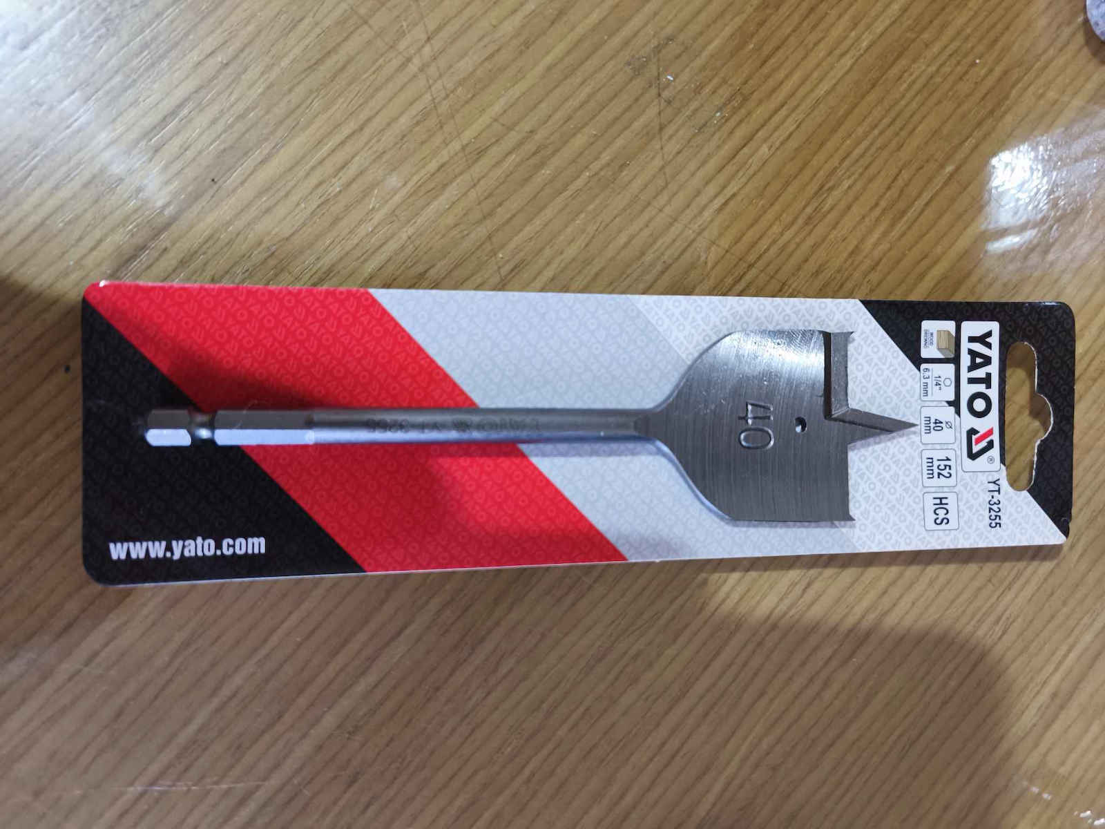 Yato Feather Drill with Hexagonal Shank for Wood 40mm