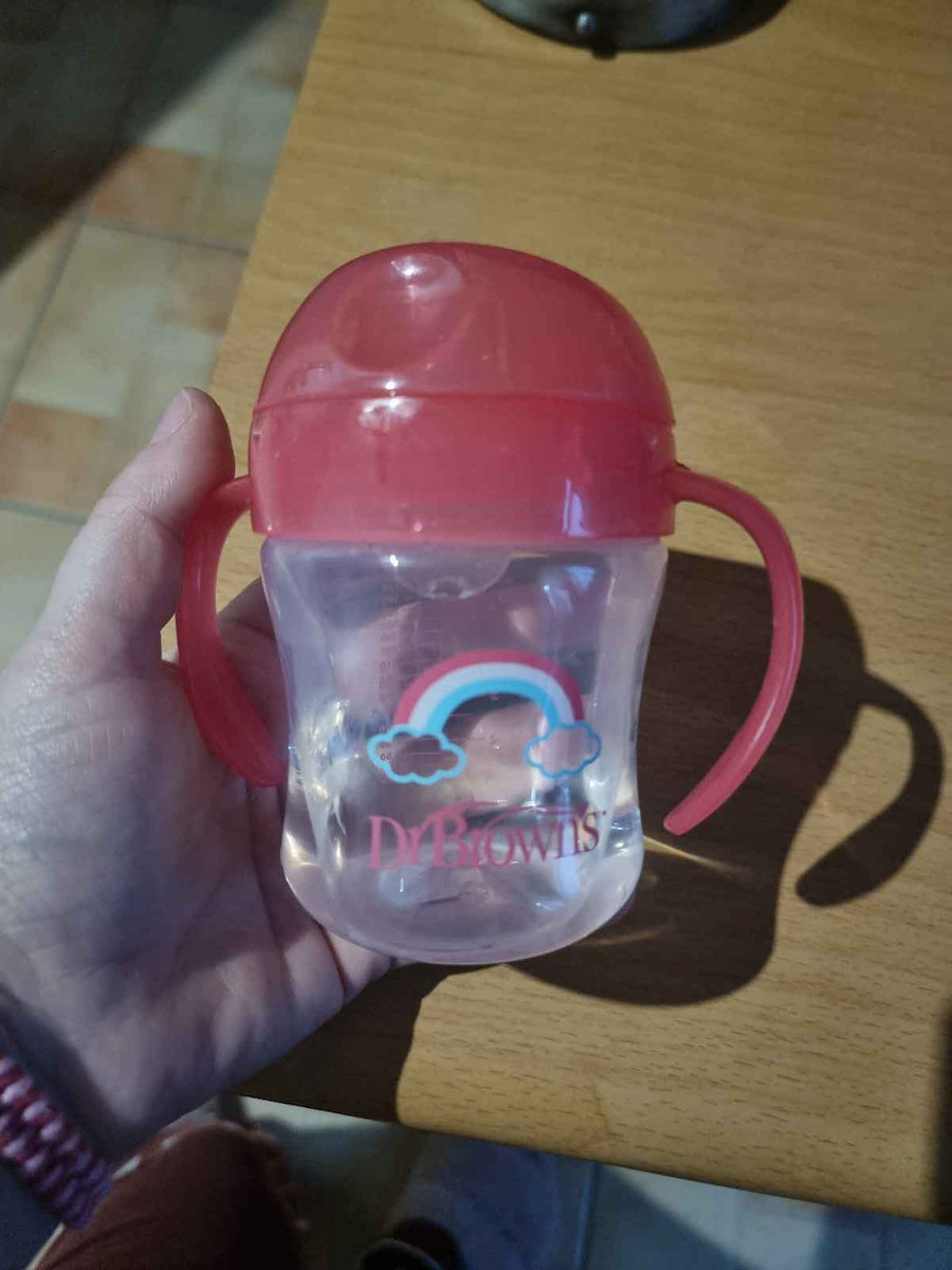 Dr. Brown's Educational Sippy Cup Plastic with Handles Pink for 6m+m+ 180ml